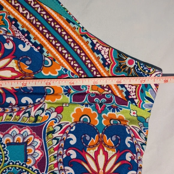 Festive Maxi Dress New Halter V-Neck Stretch ๐ M Vacay Beach Party Colorful - Picture 8 of 17